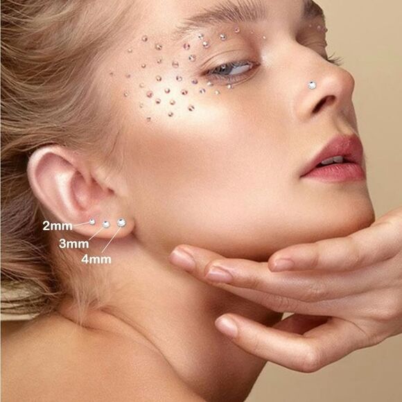 6 Sheets Face Gem Eye Body Jewels Crystal Self-Adhesive Rhinestone - Picture 3 of 7